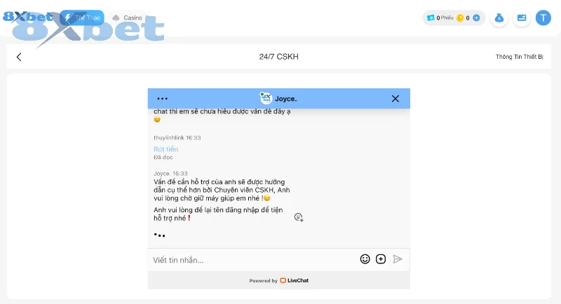 Đánh giá về dịch vụ CSKH khi liên hệ 8Xbet